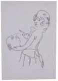 Mino Maccari, Figure, pastel on card