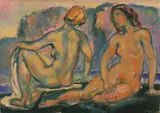 Bagnanti by Enrico Ludolf Verworner, oil on canvas, offered Feb 2022