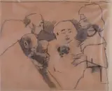 Mino Maccari, Figure, charcoal on paper da lucido