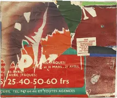 Rue Baltard by Jacques de la Villeglé, 1979, affiche lacerata applicata on canvas, offered Feb 2022