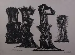 Fritz Wotruba, Senza titolo, 1971, lithograph