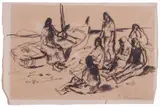 Felice Carena, La predica, ink on paper