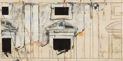 Composizione by Alessandro Reggioli, mixed media on paper applicata on canvas, offered Feb 2022