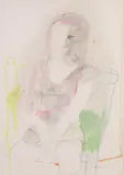 Ugo Attardi, Figura femminile, 1967, mixed media on paper