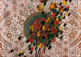 Rinaldo Burattin, Le rose di Murano, 1980, collage and mixed media on canvas