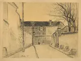 Maurice Utrillo, Rue de Banlieue, 1914, charcoal on paper applicata on card