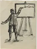 Ottone Rosai, Alla conferenza di Londra: chiarezza fascista che ha completamente confuso i malintenzionati, 1929, inchiostro and pencil on paper