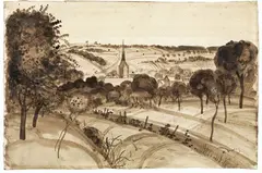 André Derain, Paysage de Donnemarie en Montois, 1942, inchiostro on paper