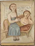 Massimo Campigli, Donne sul divano, 1952, oil on canvas