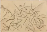 Roberto Marcello Iras Baldessari, Ciclisti in corsa, 1916, pencil grassa on paper