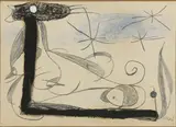 Joan Miró, Chien dans la nuit, 1980, oil