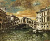 Giorgio de Chirico, Venezia - Ponte di Rialto, oil on canvas
