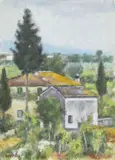 Ardengo Soffici, La casa dell'Alderighi (Berna), 1963, oil on canvas board