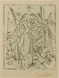 Ardengo Soffici, Piani e linee di una donna che si pettina (dal vero), 1912, Xilografia
