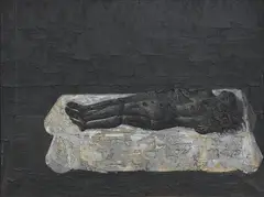 La notte by Xavier Bueno, 1966, oil and mixed media on canvas, offered Dec 2021