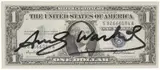 Andy Warhol, One Dollar Washington, mixed media on banconota