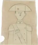 Antonio Bueno, Carabiniere, 1974, pastel and pencil on paper da lucido