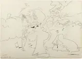 Valerio Adami, L'ora del tè, 1963, pencil on paper