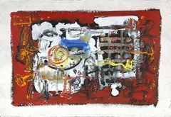 Alfonso Borghi, Senza titolo, mixed media on paper a mano