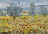 Michele Cascella, Paesaggio, 1980, oil on canvas