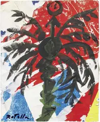 In cima all'albero by Rotella, décollage and tempera on canvas, offered Dec 2021