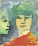 Figure by Mino Maccari, oil on compensato, offered Dec 2021