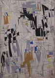 Edoardo Giordano, Senza titolo, 1955, mixed media on card applicato on canvas