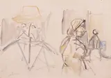 Mario Marcucci, Figure, oil on paper applicata on panel
