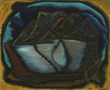 Pippo Oriani, Le lac, 1930, oil on cardboard