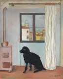 Giuseppe Cesetti, Interno, oil on canvas