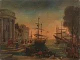 Nino Caffè, Al porto, oil on canvas