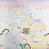 Il pranzo ombra by Luca Alinari, 1972, oil and mixed media on paper applicata on faesite, offered Dec 2021