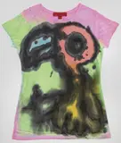 Tucan by Katherine Bernhardt, 2019, acrylic on T-shirt, offered Dec 2021