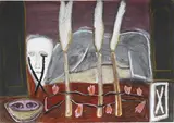 Mimmo Paladino, Senza titolo, 1985, oil and pastelli on cardboard