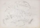 Gastone Novelli, Senza titolo, 1964, pencil and pennarello on paper