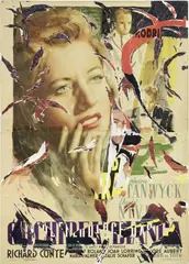 Rotella, Orchidea bianca, décollage on canvas