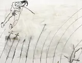 Francesco Clemente, Senza titolo, 1978, Carboncino