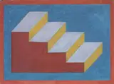 Isometric figure (Steps) by Sol LeWitt, 1991, gouache on paper, offered Dec 2021