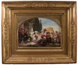 Celebrazione della Madonna nella campagna romana by August Ferdinand Hopfgarten, oil on paper, offered Nov 2021