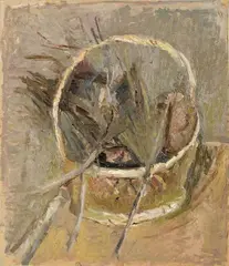 Natura morta con cesto by Mario Marcucci, 1966, oil on cardboard, offered Oct 2021