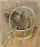 Mario Marcucci, Natura morta con cesto, 1966, oil on cardboard