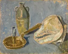 Natura morta con conchiglia by Raffaello Arcangelo Salimbeni, 1936, oil on cardboard, offered Oct 2021