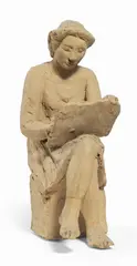 Federigo Papi, Due sculture, A ) Donna che disegna