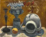 Giovanni Colacicchi, Natura morta, 1950, oil on faesite