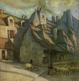 Alfredo Müller, Paesaggio francese, 1923, oil on panel