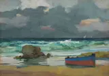 Marina by Renato Natali, oil on panel, offered Oct 2021