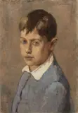Ritratto di ragazzo by Ludovico Tommasi, oil on cardboard, offered Oct 2021
