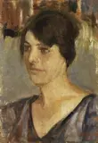 Cesare Ciani, Figura di donna, 1919, oil on cardboard