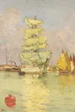 Vittore Zanetti Zilla, Veliero bianco, 1920, oil on compensato