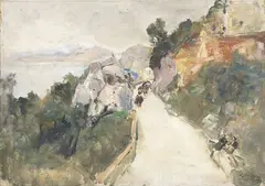 Giuseppe Casciaro, Strada costiera a Capri, 1922, oil on canvas